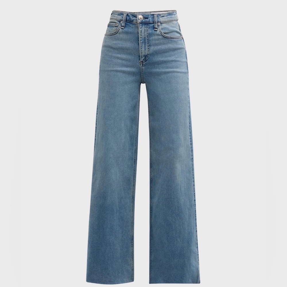 Rag & Bone Blue High-Rise Ultra Wide Jeans